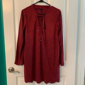 Maroon boho dress